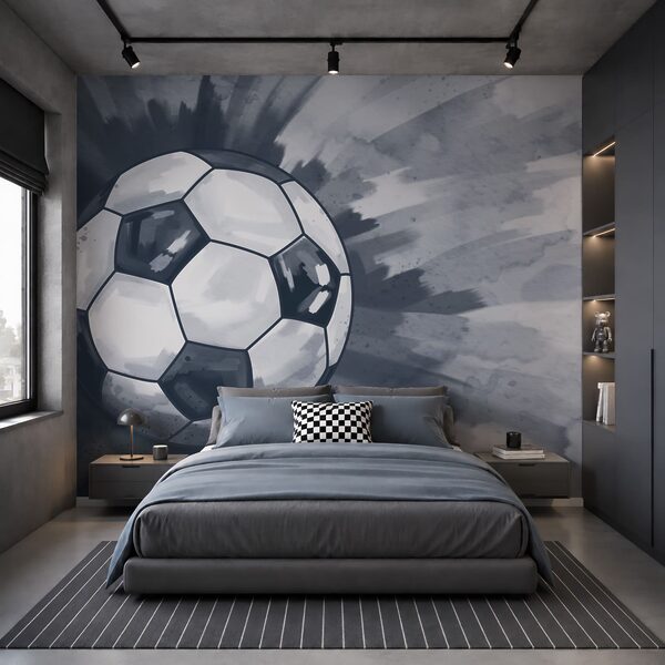 Fotobehang Voetbal in de lucht (Artikelnummer: t00940v2) Fotobehang Fotobehang Voetbal in de lucht (Artikelnummer: t00940v2)