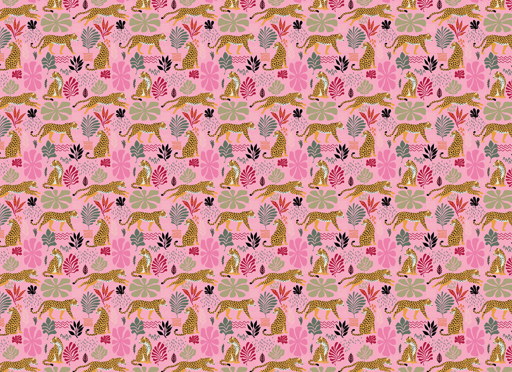 Pattern of leopards and flowers Pattern of leopards and flowers