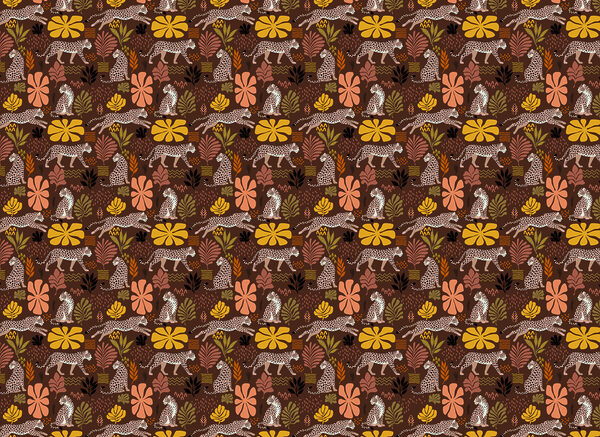 Pattern of leopards and flowers Pattern of leopards and flowers