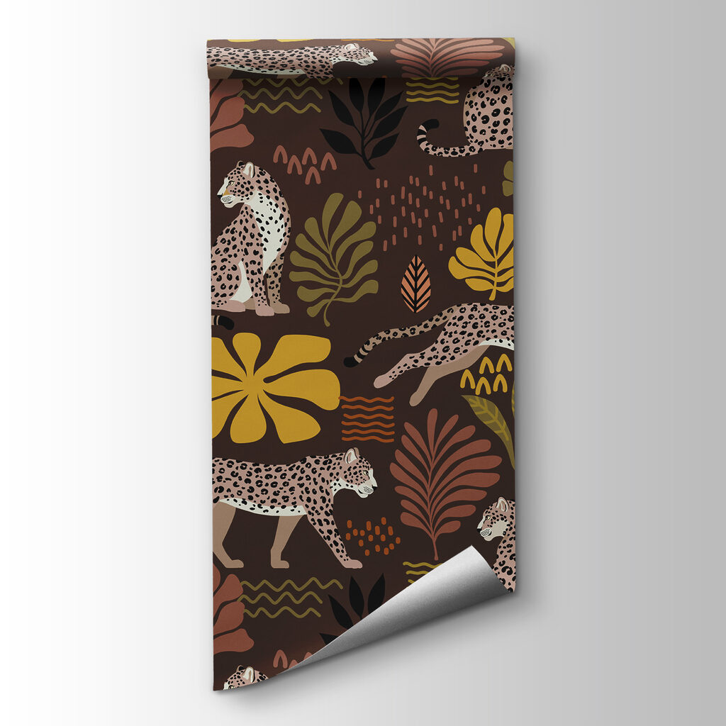 Pattern of leopards and flowers Pattern of leopards and flowers