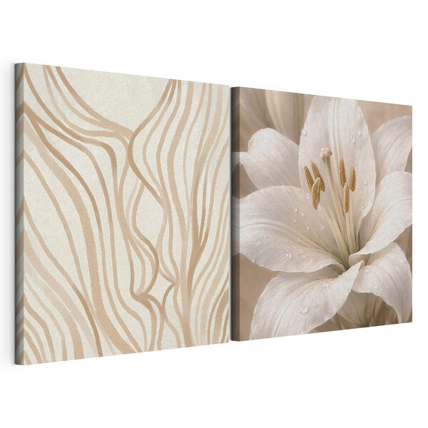 Modulaire canvasprint Vloeiende lijnen en elegante lelies (Artikelnummer: m30236) Modulaire canvasprint Modulaire canvasprint Vloeiende lijnen en elegante lelies (Artikelnummer: m30236)
