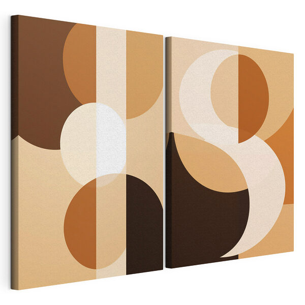 Abstracte vormen in warme tinten Modulaire canvasprint Abstracte vormen in warme tinten