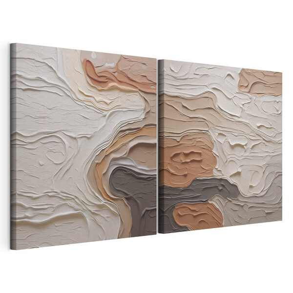 Modulaire canvasprint Vloeiende lijnen in warme, aardse tinten (Artikelnummer: m30250) Modulaire canvasprint Modulaire canvasprint Vloeiende lijnen in warme, aardse tinten (Artikelnummer: m30250)