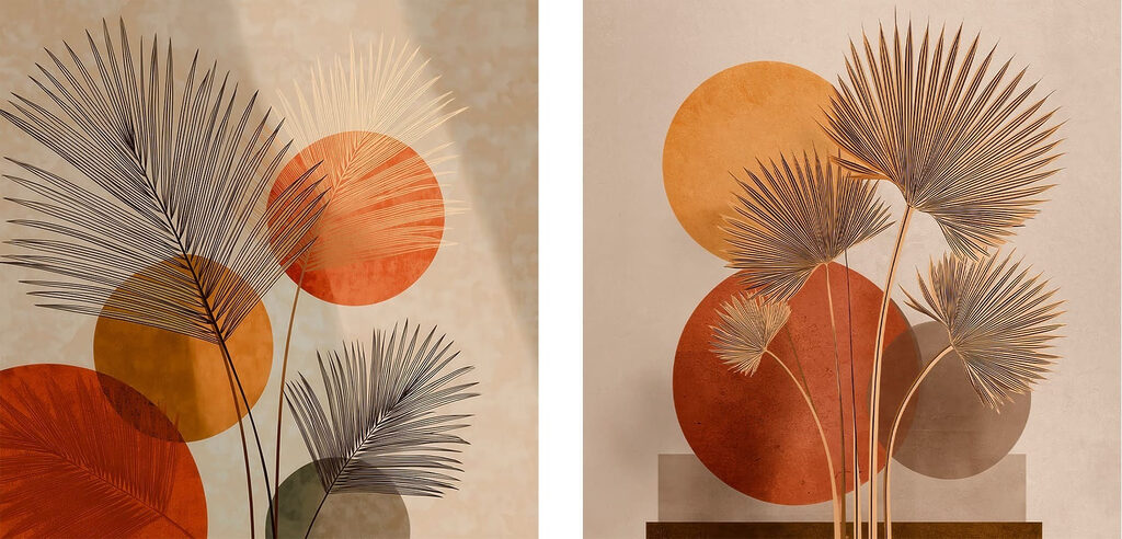 Two images of a palm tree Two images of a palm tree