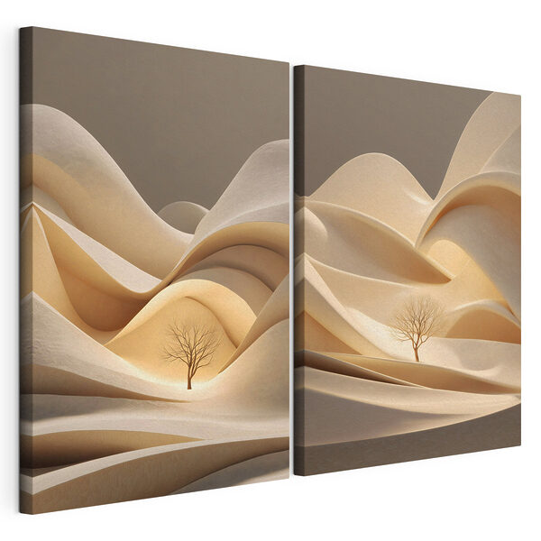 Boom in de woestijn Modulaire canvasprint Boom in de woestijn
