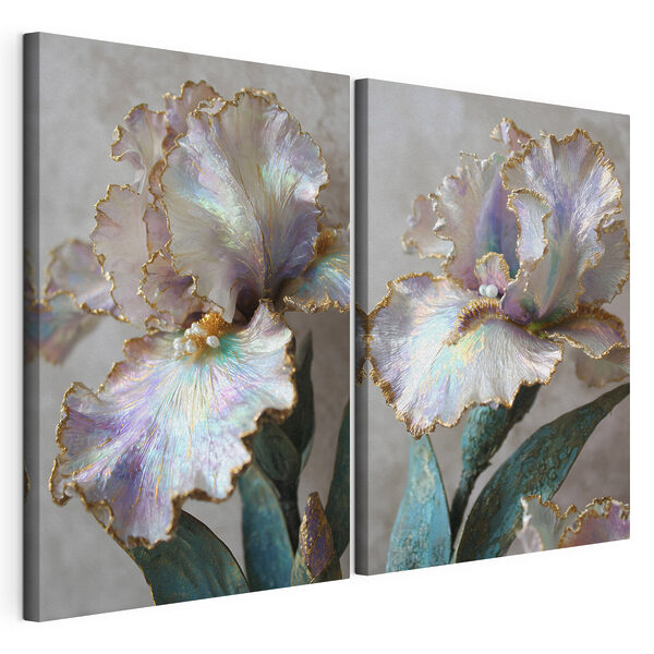 Fijne bloemblaadjes in zachte pasteltinten Modulaire canvasprint Fijne bloemblaadjes in zachte pasteltinten