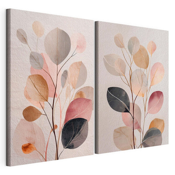 Modulaire canvasprint Schilderij van een plant met bladeren (Artikelnummer: m30135) Modulaire canvasprint Modulaire canvasprint Schilderij van een plant met bladeren (Artikelnummer: m30135)