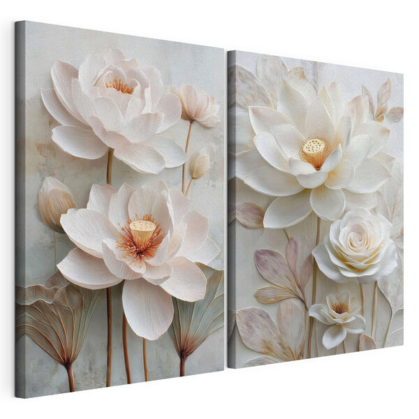 Bloemencollage Modulaire canvasprint Bloemencollage