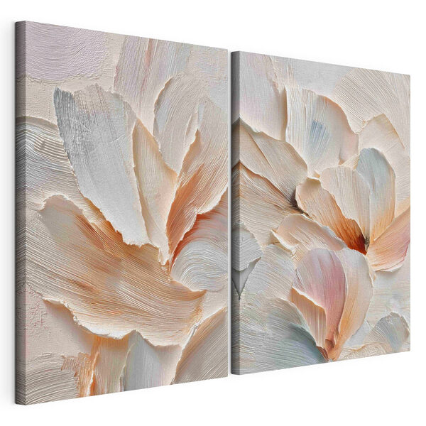 Zachte bloemblaadjes in zachte tinten Modulaire canvasprint Zachte bloemblaadjes in zachte tinten