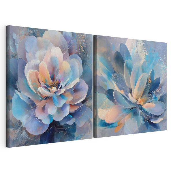 Zachte tinten van bloemrijke elegantie Modulaire canvasprint Zachte tinten van bloemrijke elegantie
