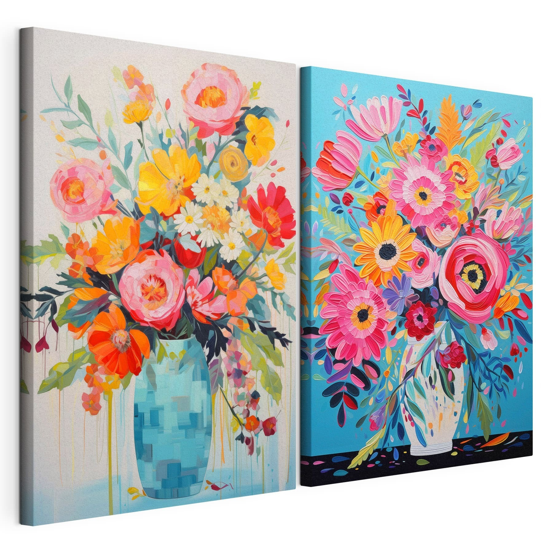 Collage of paintings of flowers Collage of paintings of flowers