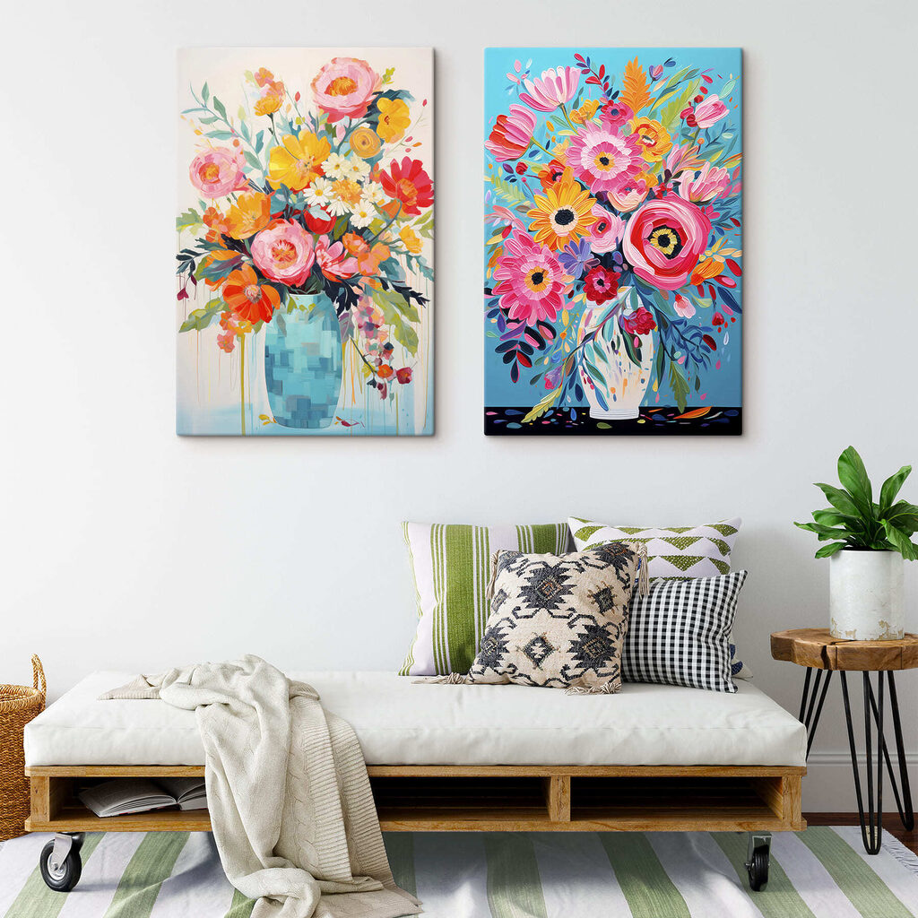 Collage of paintings of flowers Collage of paintings of flowers
