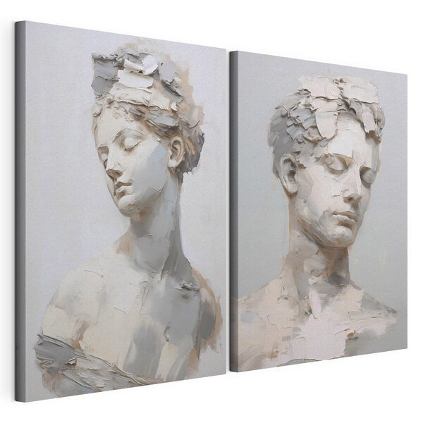 Collage van het hoofd van een vrouw Modulaire canvasprint Collage van het hoofd van een vrouw