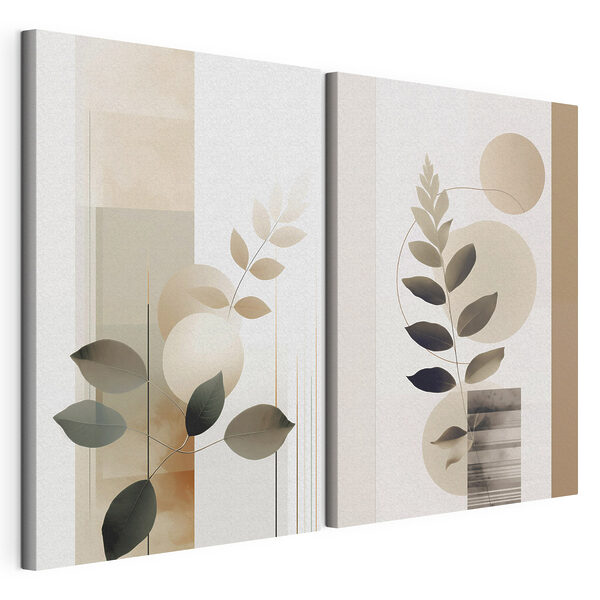 Zachte tinten en organische vormen gaan hand in hand Modulaire canvasprint Zachte tinten en organische vormen gaan hand in hand