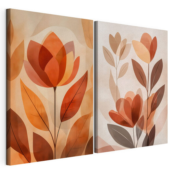 Screenshot van een bloem Modulaire canvasprint Screenshot van een bloem