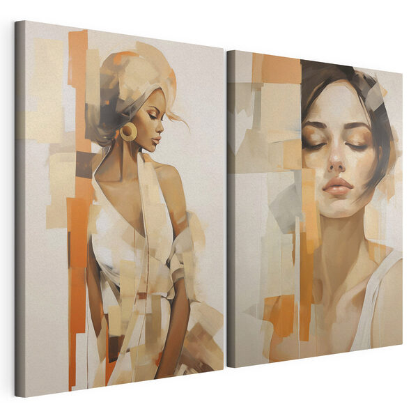 Collage van een vrouw Modulaire canvasprint Collage van een vrouw