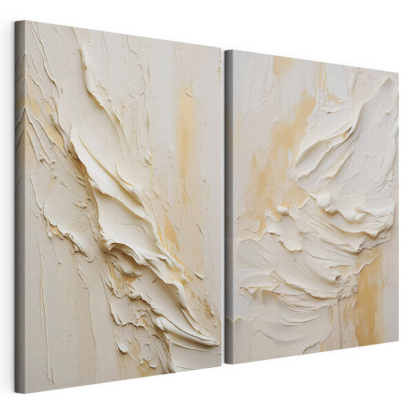 Modulaire canvasprint Abstracte lagen in zachte, neutrale tinten