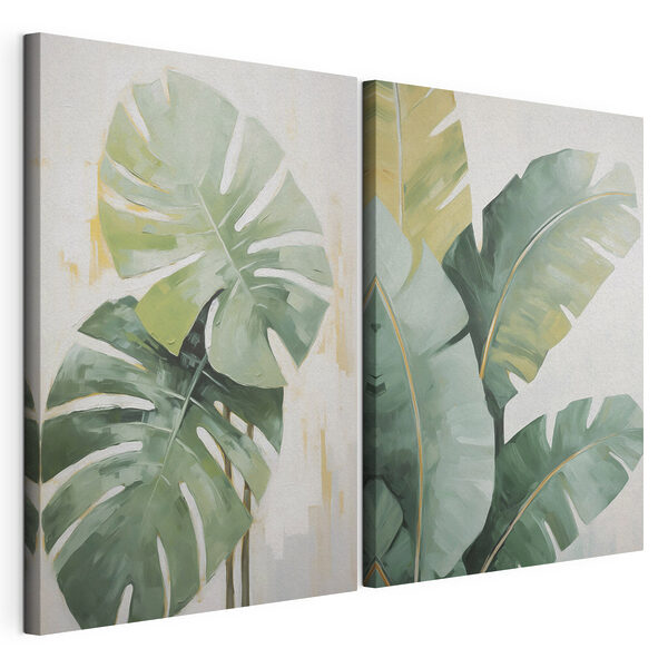 Schilderij van een plant Modulaire canvasprint Schilderij van een plant