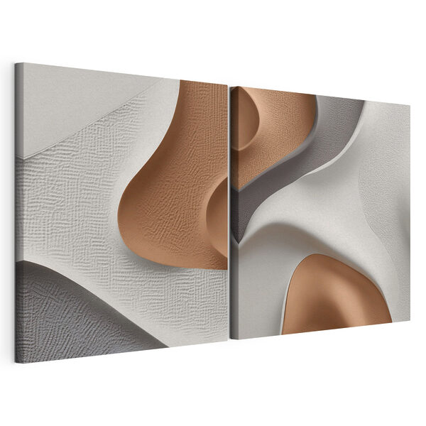 Elegante rondingen in contrasterende tinten Modulaire canvasprint Elegante rondingen in contrasterende tinten