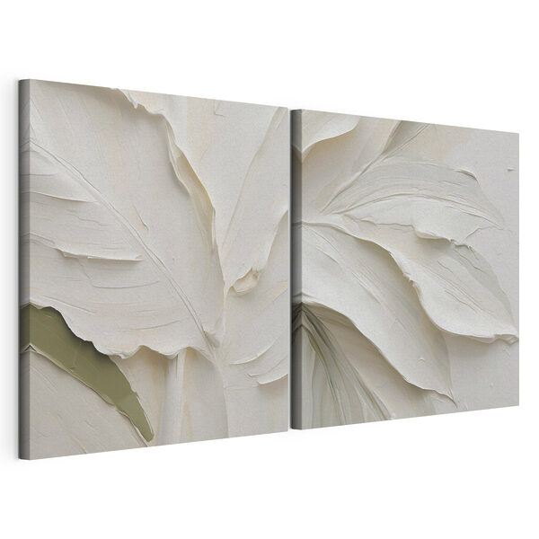 Modulaire canvasprint Prachtig vormgegeven bladeren in verschillende tinten