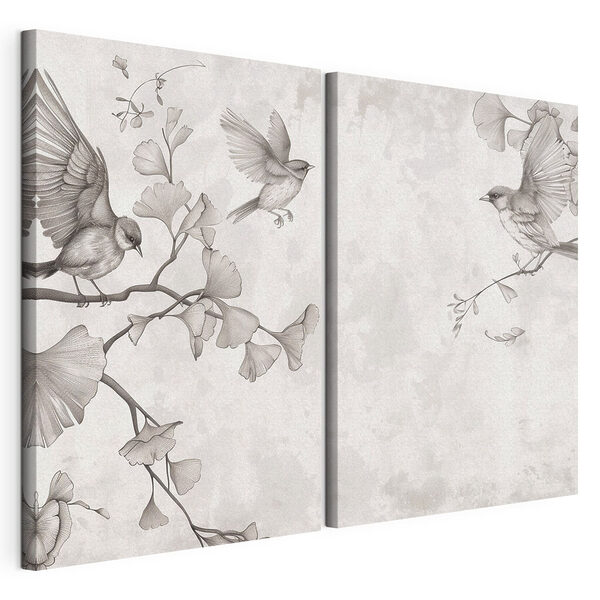 Modulaire canvasprint Twee vogels op een tak (Artikelnummer: m30380) Modulaire canvasprint Modulaire canvasprint Twee vogels op een tak (Artikelnummer: m30380)