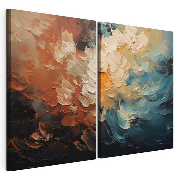 - Een betoverende dans van kleuren en vormen Modulaire canvasprint - Een betoverende dans van kleuren en vormen