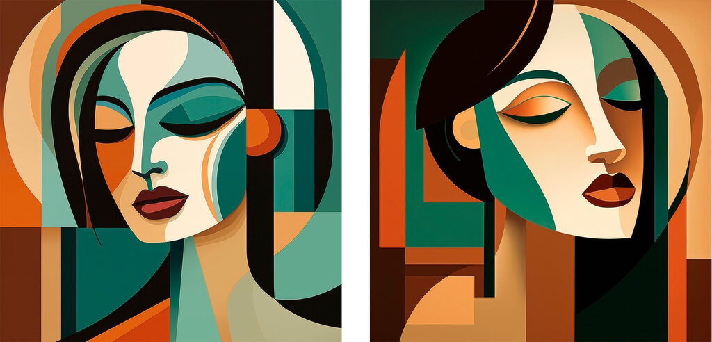 Two images of a woman's face Two images of a woman's face