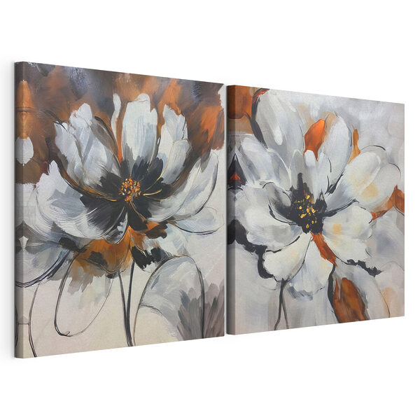 Schilderij van een bloem Modulaire canvasprint Schilderij van een bloem
