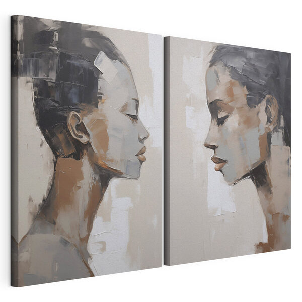 Schilderij van een vrouw Modulaire canvasprint Schilderij van een vrouw