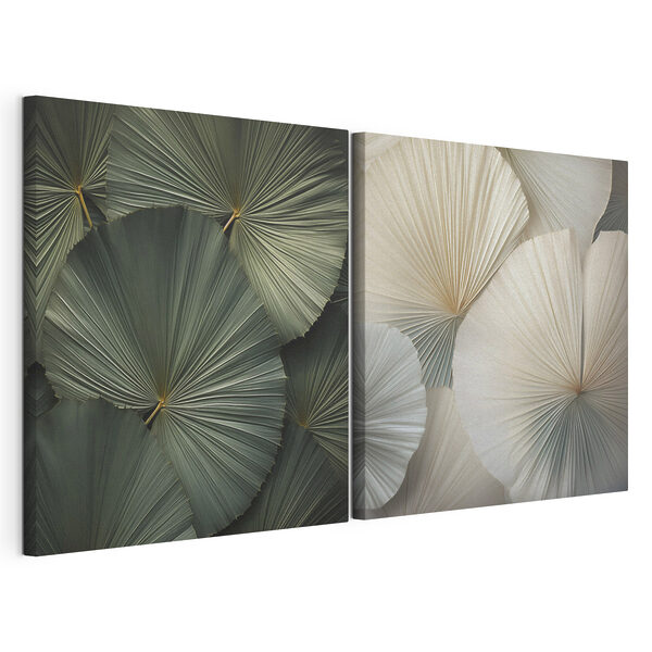 - Fijnmazige waaiers in zachte kleuren Modulaire canvasprint - Fijnmazige waaiers in zachte kleuren
