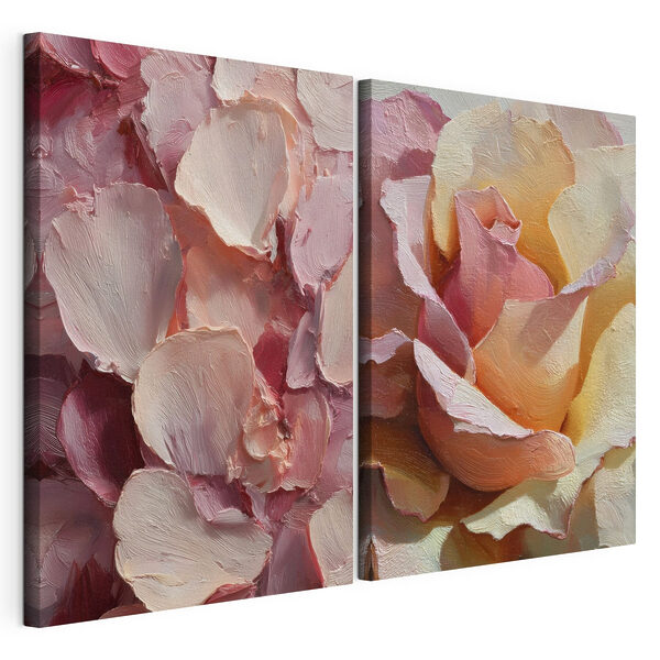 Zachte tinten van bloeiende bloemblaadjes Modulaire canvasprint Zachte tinten van bloeiende bloemblaadjes