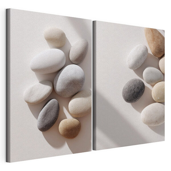 Groep ronde stenen Modulaire canvasprint Groep ronde stenen