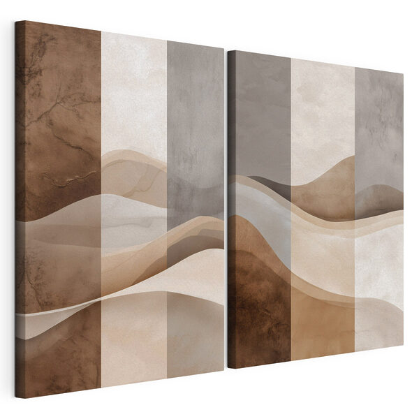 Twee foto's van een woestijn Modulaire canvasprint Twee foto's van een woestijn