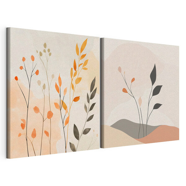 Modulaire canvasprint Twee afbeeldingen van planten