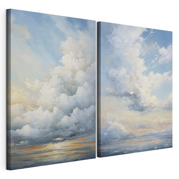 Modulaire canvasprint Schilderij van wolken aan de hemel