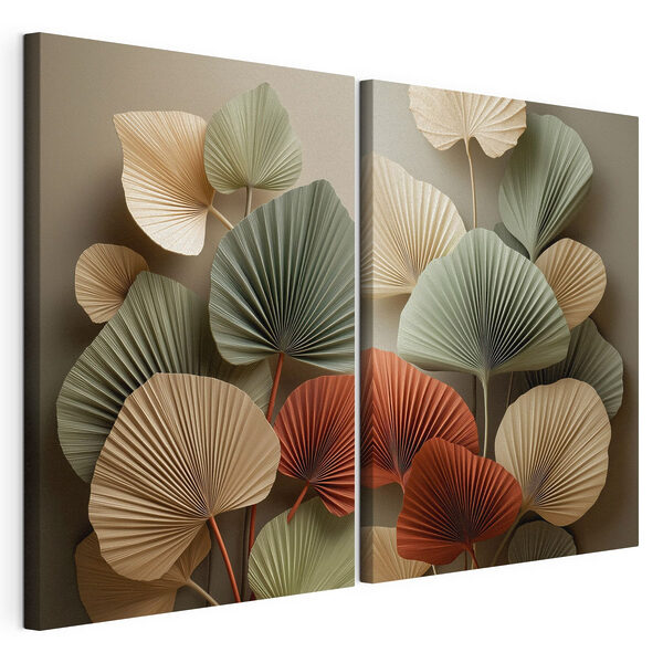 Elegant blad in zachte tinten Modulaire canvasprint Elegant blad in zachte tinten