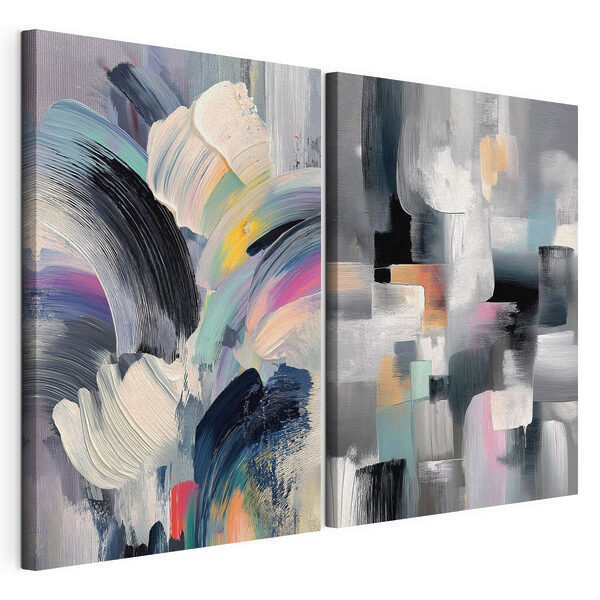 Kleurrijke krullen van creatieve expressie Modulaire canvasprint Kleurrijke krullen van creatieve expressie