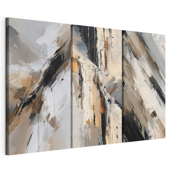 Modulaire canvasprint Abstracte composities in aardse tinten