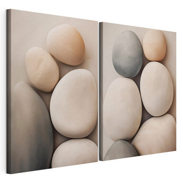 Modulaire canvasprint Een groep witte en grijze eieren