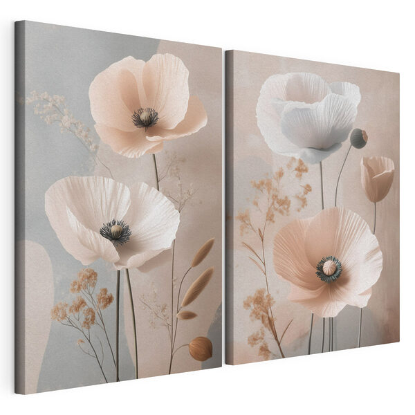 Bloemencollage Modulaire canvasprint Bloemencollage