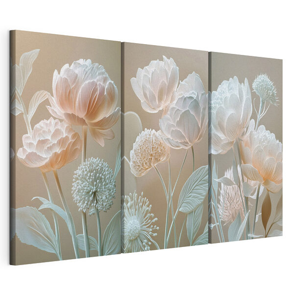 Bloemencollage Modulaire canvasprint Bloemencollage