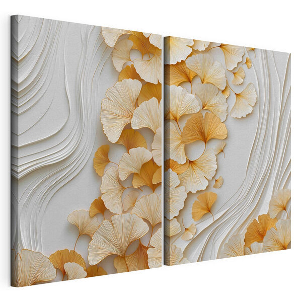 Modulaire canvasprint Vloeiende vormen met organische patronen