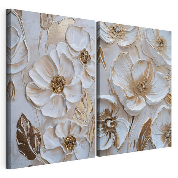 Bloemencollage Modulaire canvasprint Bloemencollage