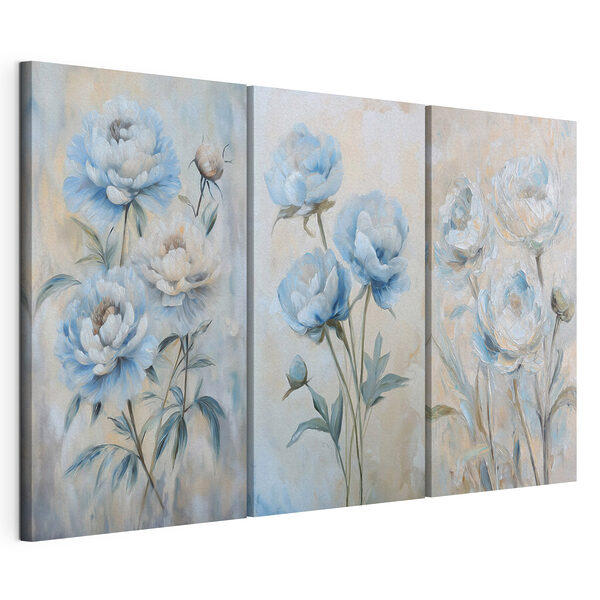 Verfijnde bloemen in zachte tinten Modulaire canvasprint Verfijnde bloemen in zachte tinten