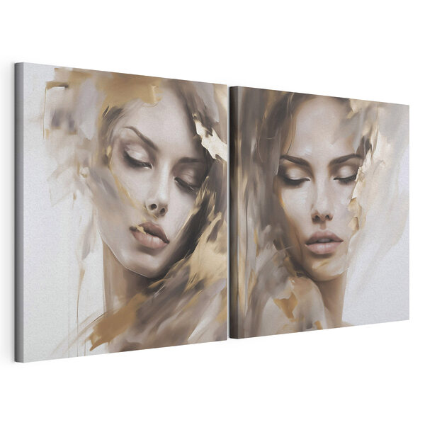 Schoonheid in zachte, ingetogen tinten Modulaire canvasprint Schoonheid in zachte, ingetogen tinten