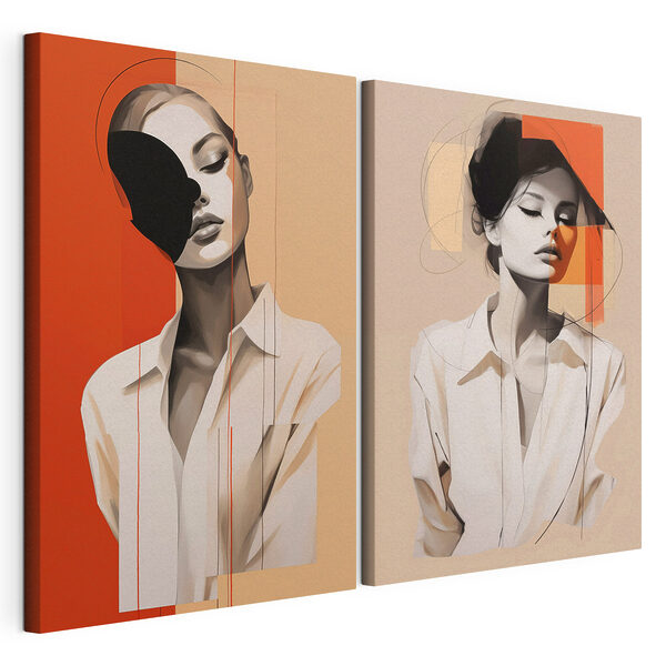 - Betoverende abstracte interpretaties van portretten Modulaire canvasprint - Betoverende abstracte interpretaties van portretten