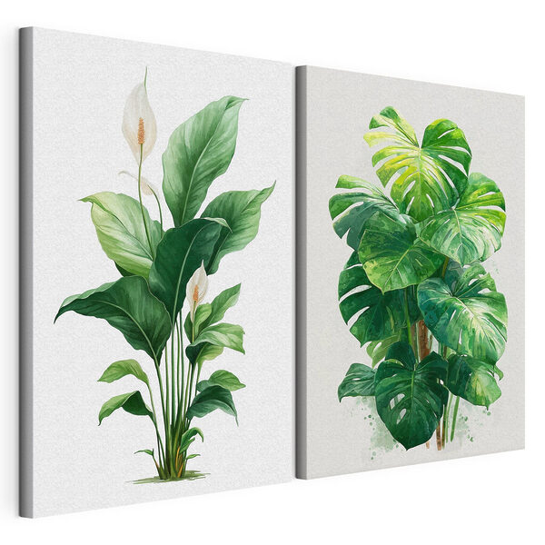 Vers groen brengt de natuur in huis Modulaire canvasprint Vers groen brengt de natuur in huis