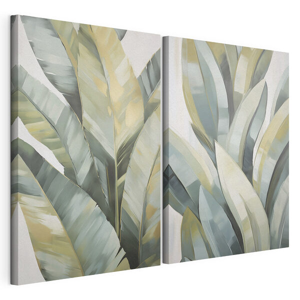 Schilderij van bladeren Modulaire canvasprint Schilderij van bladeren