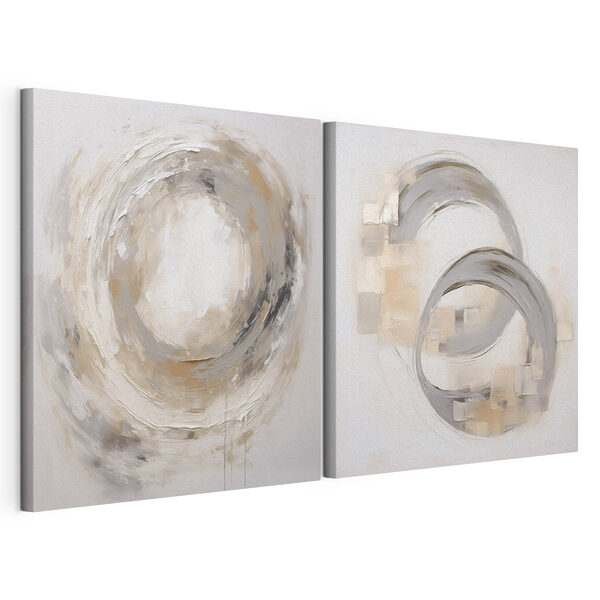 Schilderij van een cirkel en een cirkel Modulaire canvasprint Schilderij van een cirkel en een cirkel