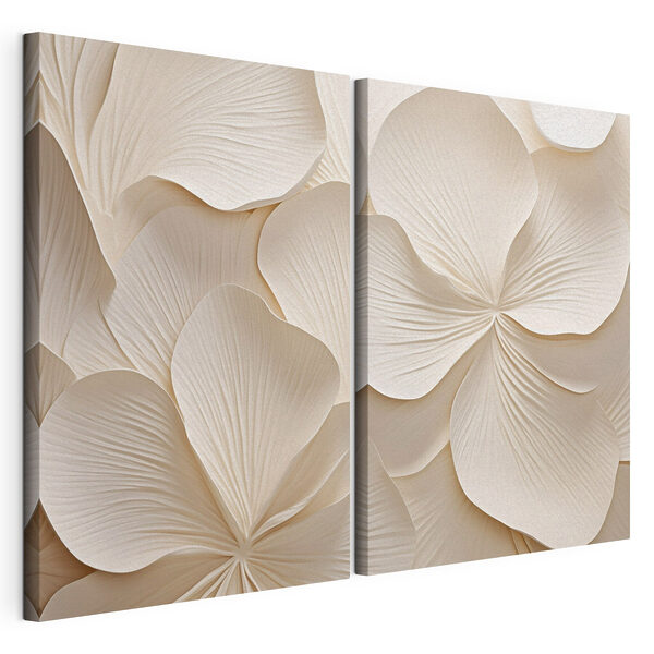 Zachte bloemblaadjes in subtiele harmonie Modulaire canvasprint Zachte bloemblaadjes in subtiele harmonie